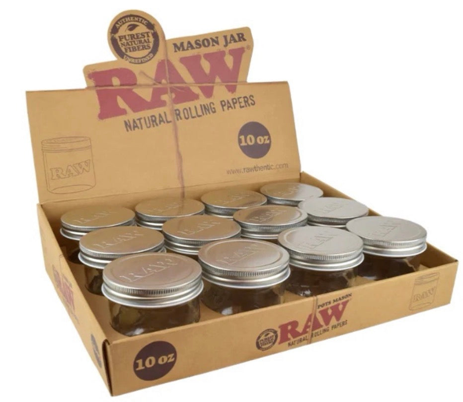 RAW Glass Mason Jar 10oz